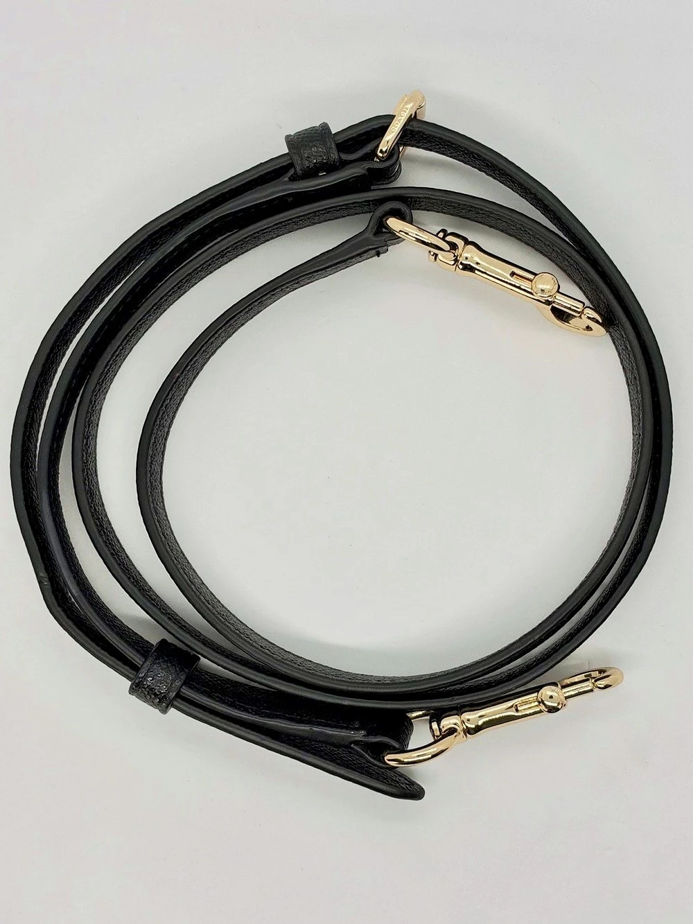 Coach Black Pebbled Leather Adjustable Crossbody Replacement Strap Gold Hardware